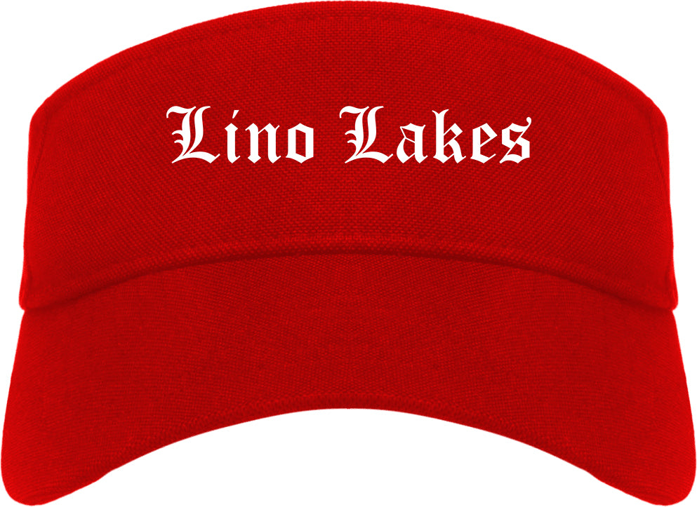 Lino Lakes Minnesota MN Old English Mens Visor Cap Hat Red