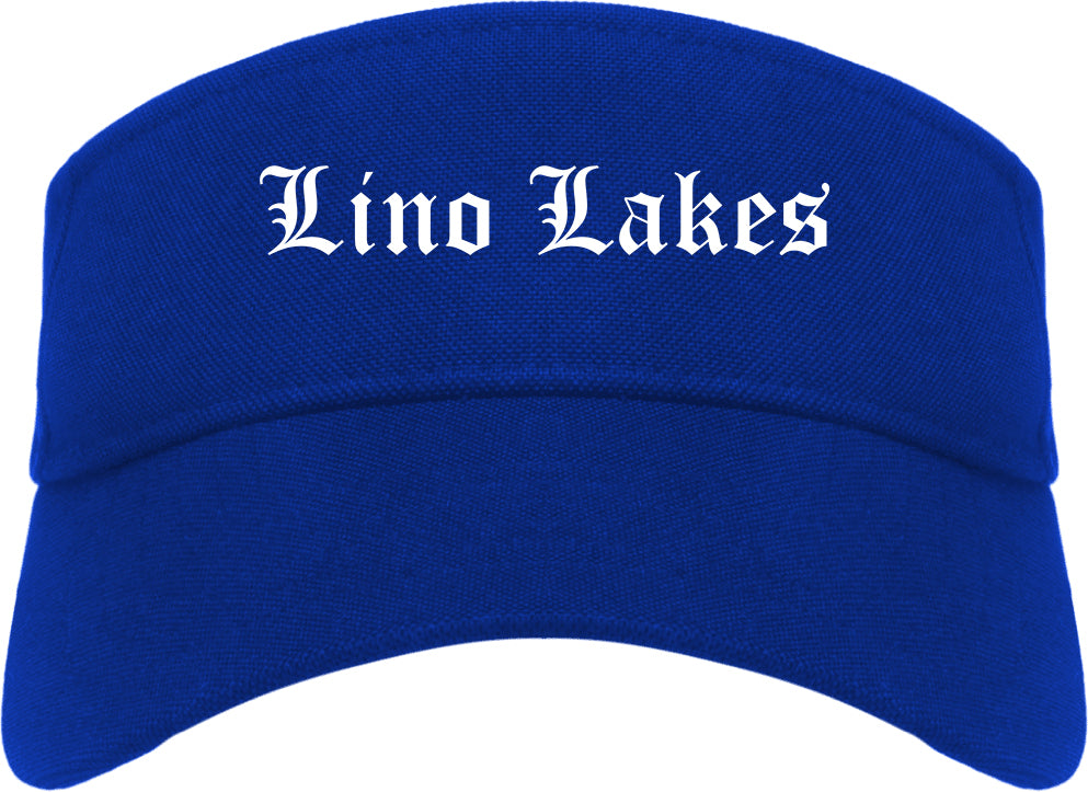 Lino Lakes Minnesota MN Old English Mens Visor Cap Hat Royal Blue