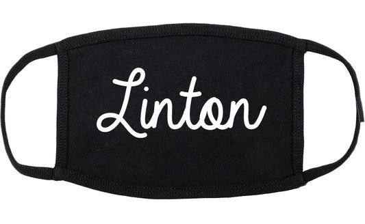 Linton Indiana IN Script Cotton Face Mask Black