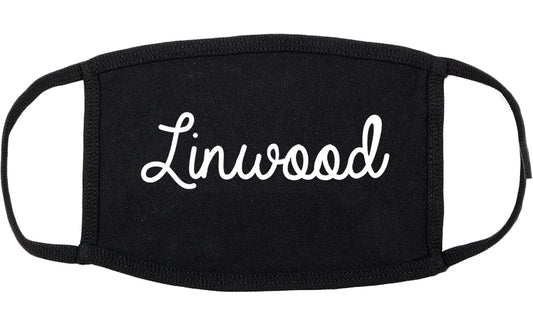 Linwood New Jersey NJ Script Cotton Face Mask Black