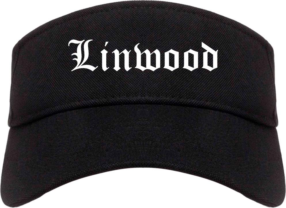 Linwood New Jersey NJ Old English Mens Visor Cap Hat Black