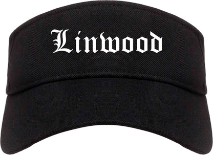 Linwood New Jersey NJ Old English Mens Visor Cap Hat Black