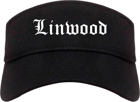 Linwood New Jersey NJ Old English Mens Visor Cap Hat Black