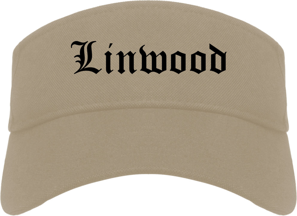 Linwood New Jersey NJ Old English Mens Visor Cap Hat Khaki