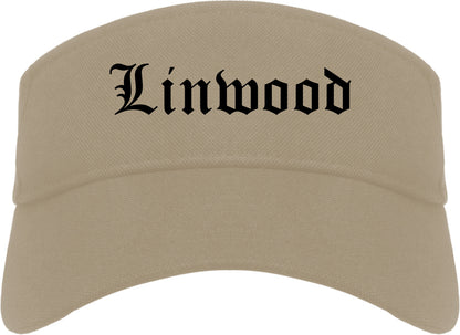 Linwood New Jersey NJ Old English Mens Visor Cap Hat Khaki