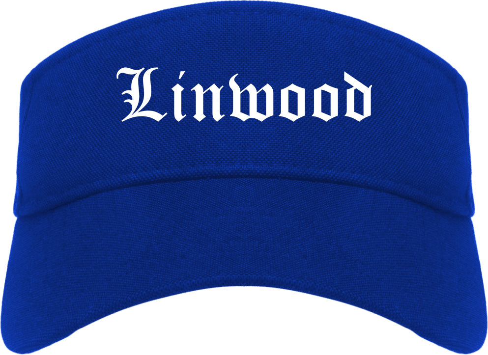 Linwood New Jersey NJ Old English Mens Visor Cap Hat Royal Blue