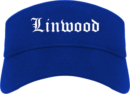 Linwood New Jersey NJ Old English Mens Visor Cap Hat Royal Blue