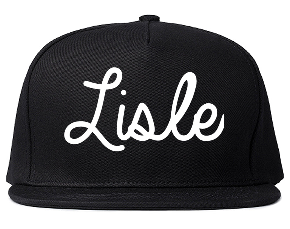 Lisle Illinois IL Script Mens Snapback Hat Black