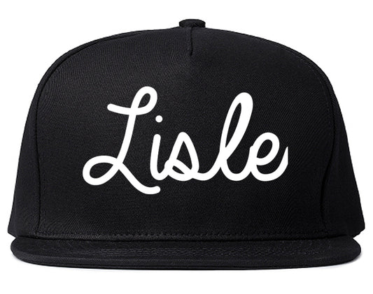 Lisle Illinois IL Script Mens Snapback Hat Black