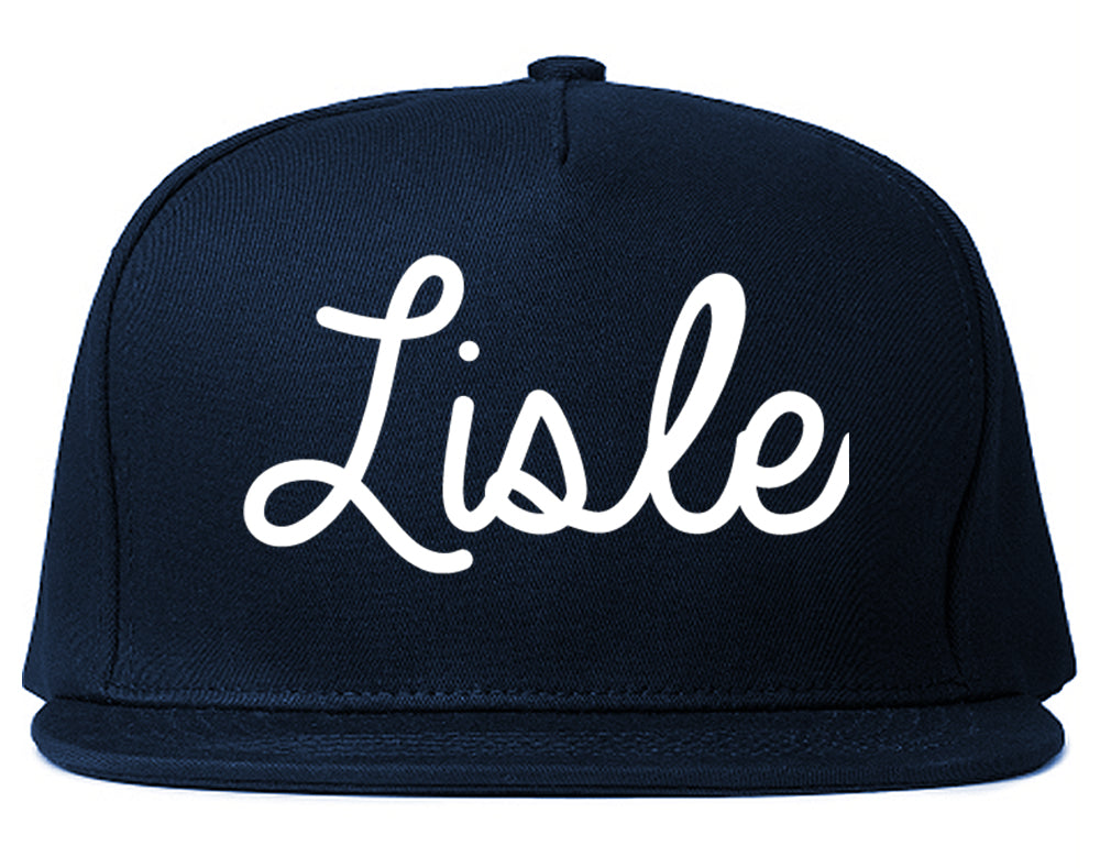 Lisle Illinois IL Script Mens Snapback Hat Navy Blue