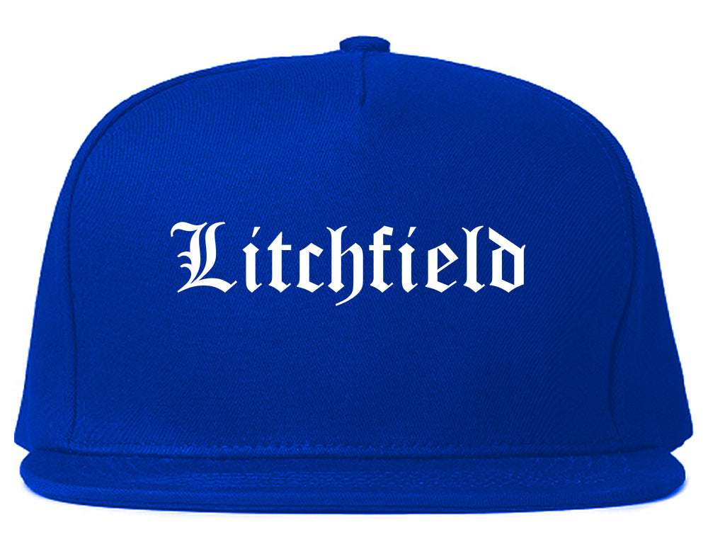 Litchfield Illinois IL Old English Mens Snapback Hat Royal Blue