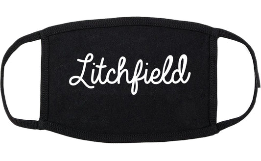 Litchfield Illinois IL Script Cotton Face Mask Black