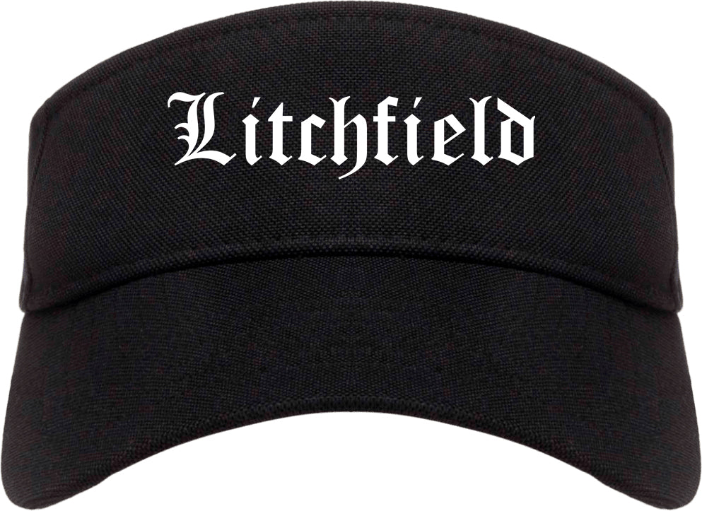 Litchfield Illinois IL Old English Mens Visor Cap Hat Black