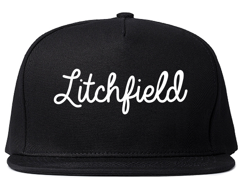 Litchfield Minnesota MN Script Mens Snapback Hat Black