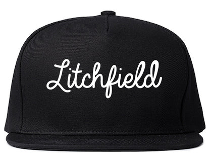 Litchfield Minnesota MN Script Mens Snapback Hat Black