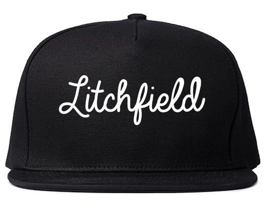 Litchfield Minnesota MN Script Mens Snapback Hat Black