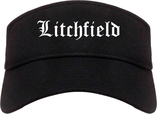 Litchfield Minnesota MN Old English Mens Visor Cap Hat Black
