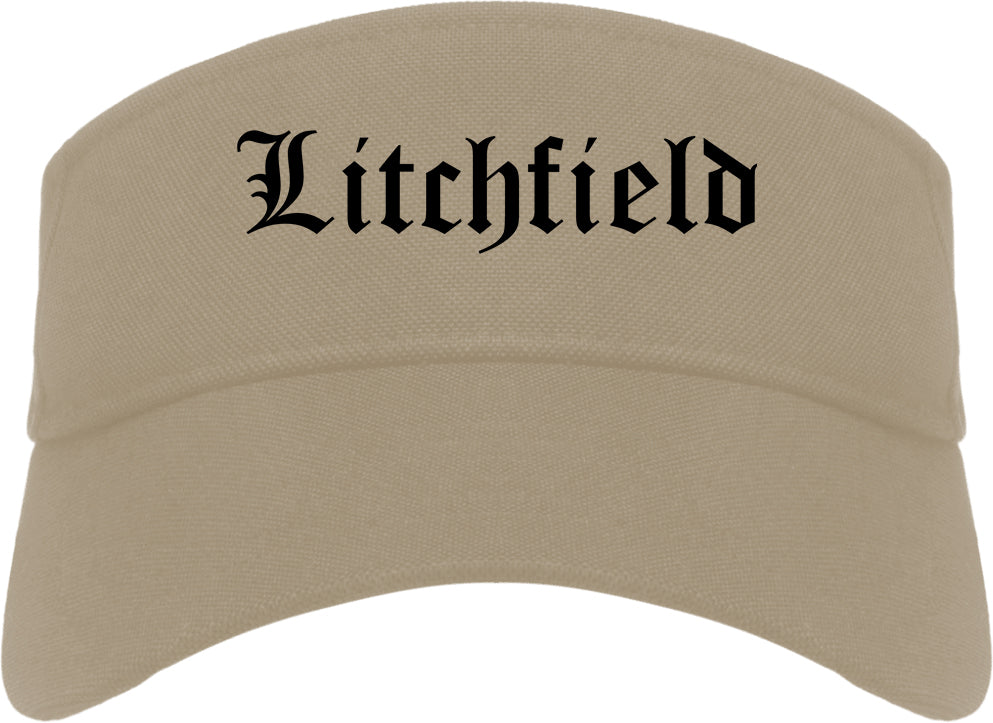 Litchfield Minnesota MN Old English Mens Visor Cap Hat Khaki