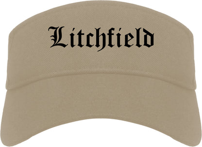 Litchfield Minnesota MN Old English Mens Visor Cap Hat Khaki