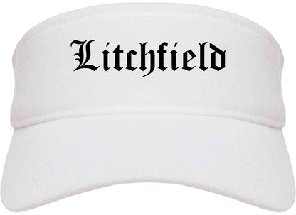 Litchfield Minnesota MN Old English Mens Visor Cap Hat White