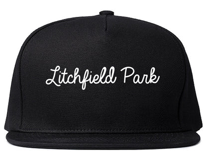 Litchfield Park Arizona AZ Script Mens Snapback Hat Black