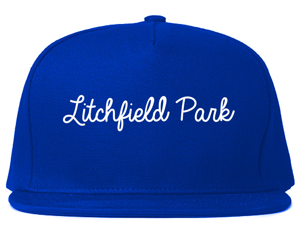 Litchfield Park Arizona AZ Script Mens Snapback Hat Royal Blue