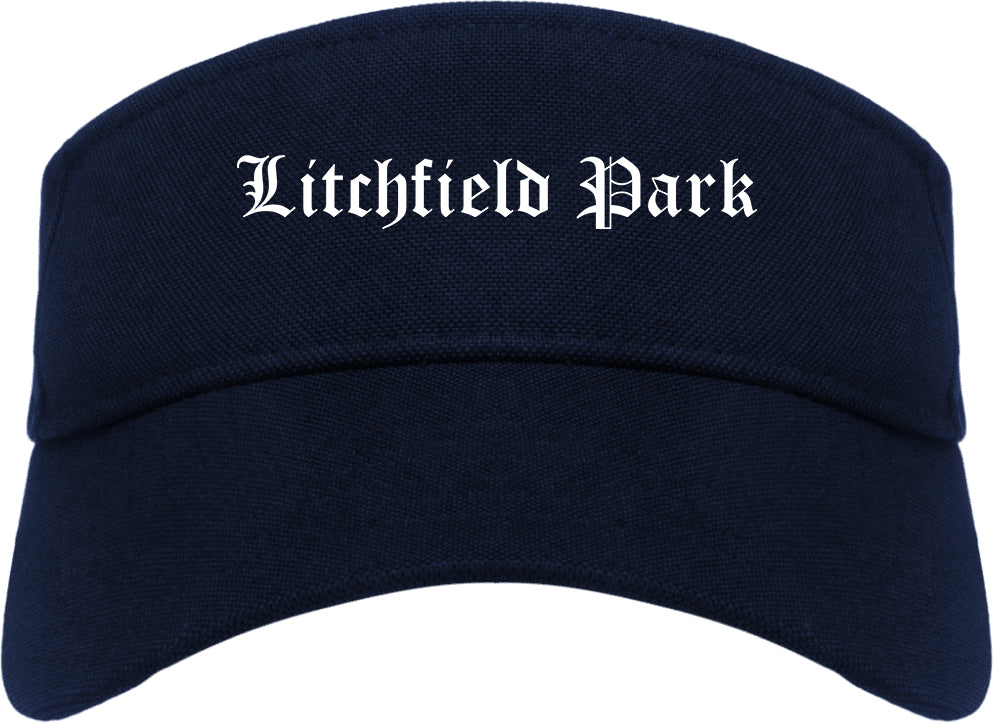 Litchfield Park Arizona AZ Old English Mens Visor Cap Hat Navy Blue