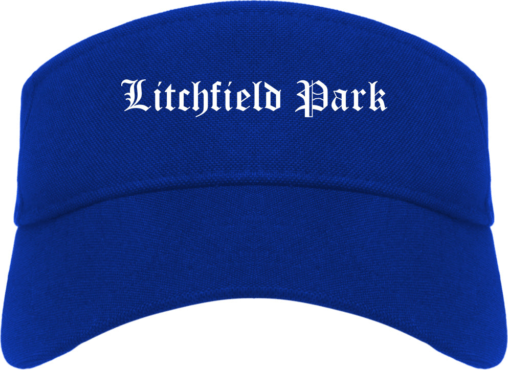 Litchfield Park Arizona AZ Old English Mens Visor Cap Hat Royal Blue