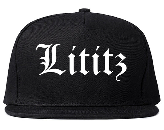 Lititz Pennsylvania PA Old English Mens Snapback Hat Black