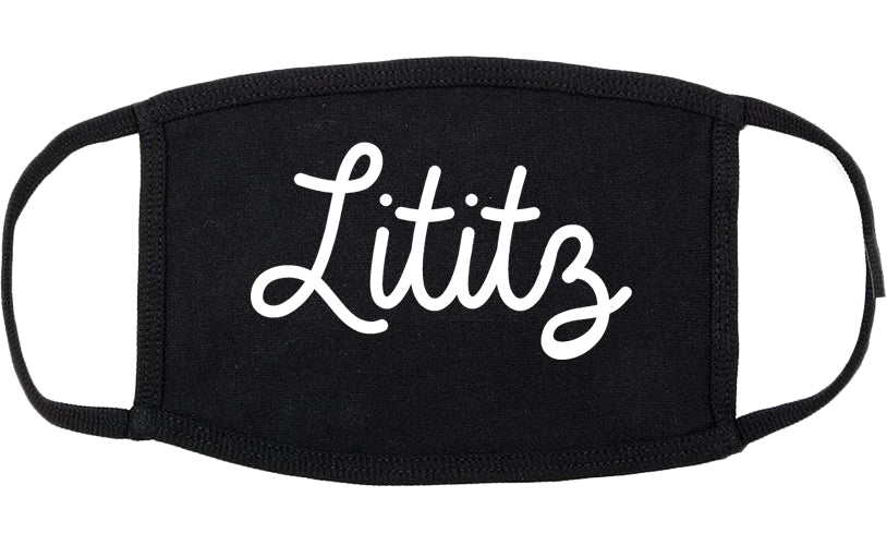 Lititz Pennsylvania PA Script Cotton Face Mask Black
