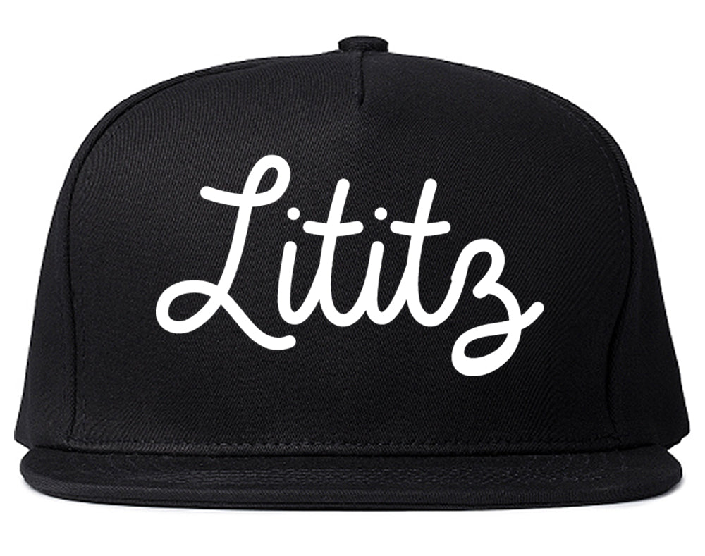 Lititz Pennsylvania PA Script Mens Snapback Hat Black
