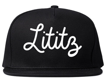 Lititz Pennsylvania PA Script Mens Snapback Hat Black