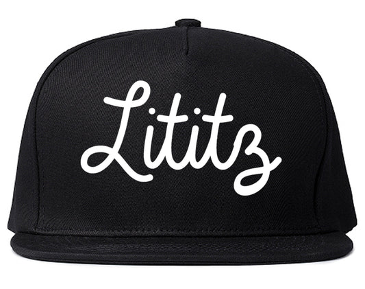 Lititz Pennsylvania PA Script Mens Snapback Hat Black