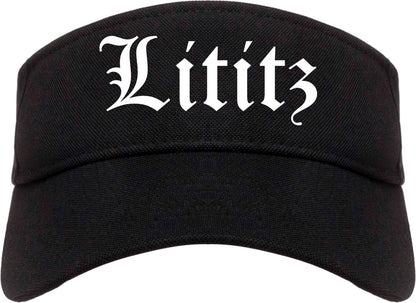 Lititz Pennsylvania PA Old English Mens Visor Cap Hat Black