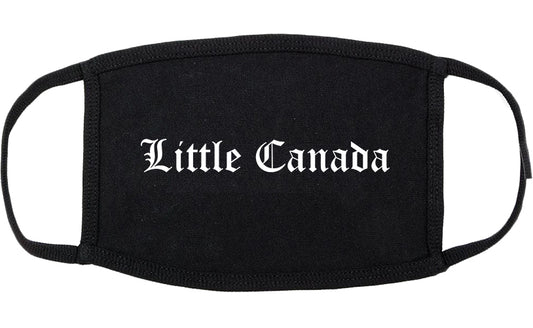 Little Canada Minnesota MN Old English Cotton Face Mask Black