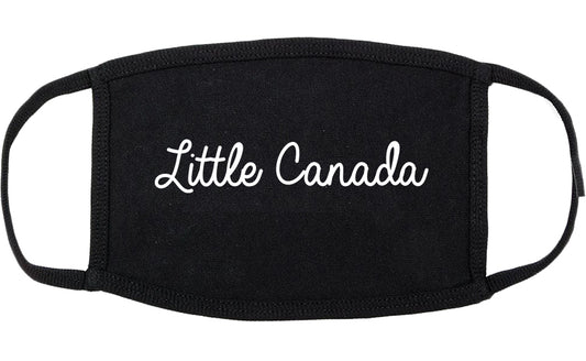 Little Canada Minnesota MN Script Cotton Face Mask Black