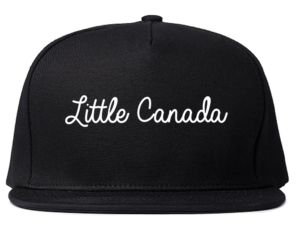 Little Canada Minnesota MN Script Mens Snapback Hat Black
