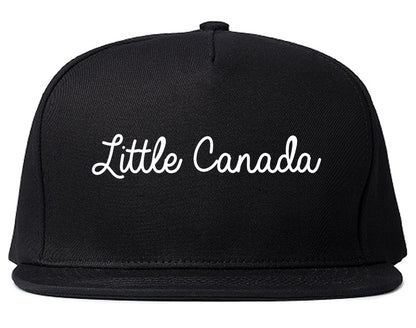 Little Canada Minnesota MN Script Mens Snapback Hat Black