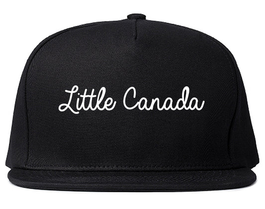 Little Canada Minnesota MN Script Mens Snapback Hat Black