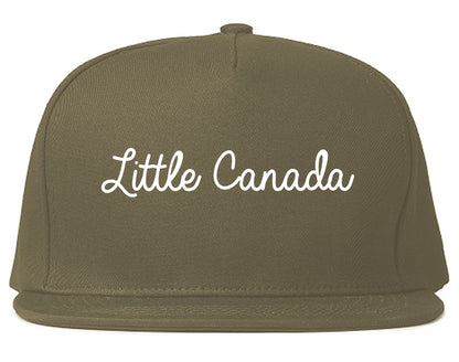 Little Canada Minnesota MN Script Mens Snapback Hat Grey