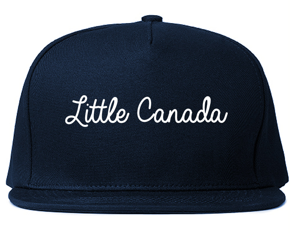 Little Canada Minnesota MN Script Mens Snapback Hat Navy Blue