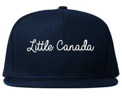 Little Canada Minnesota MN Script Mens Snapback Hat Navy Blue