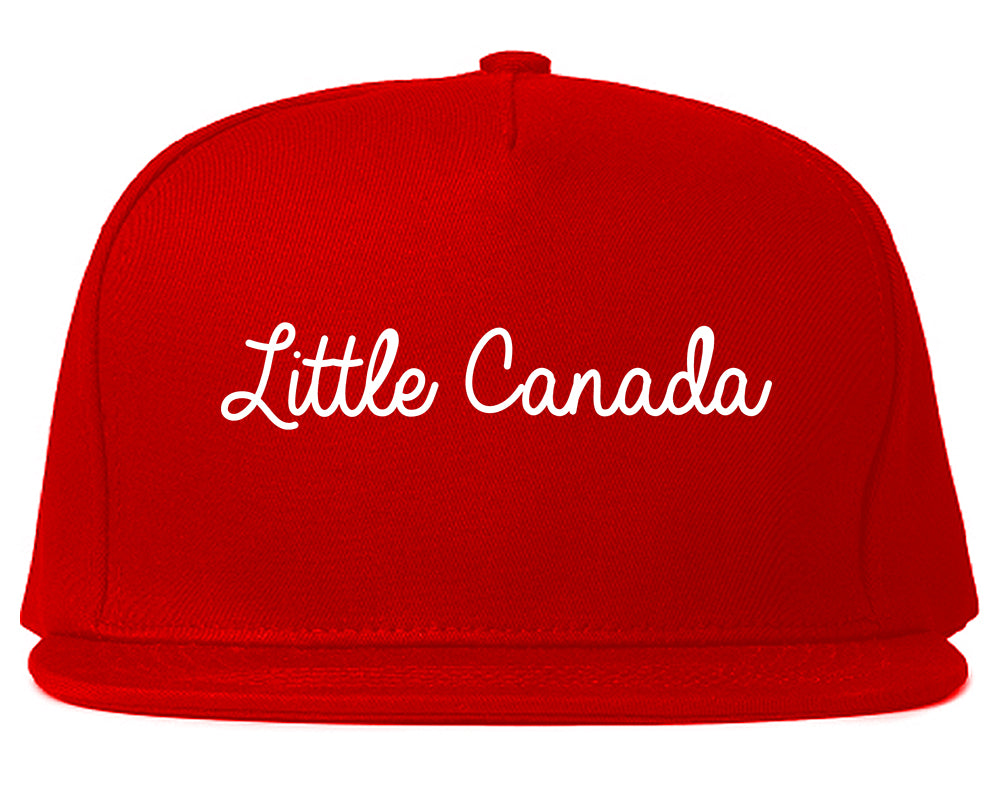 Little Canada Minnesota MN Script Mens Snapback Hat Red
