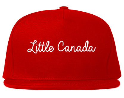 Little Canada Minnesota MN Script Mens Snapback Hat Red