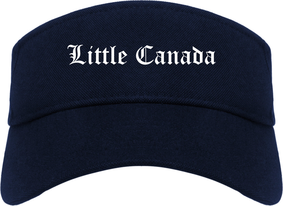 Little Canada Minnesota MN Old English Mens Visor Cap Hat Navy Blue