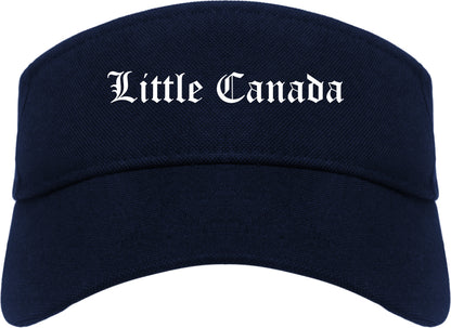 Little Canada Minnesota MN Old English Mens Visor Cap Hat Navy Blue