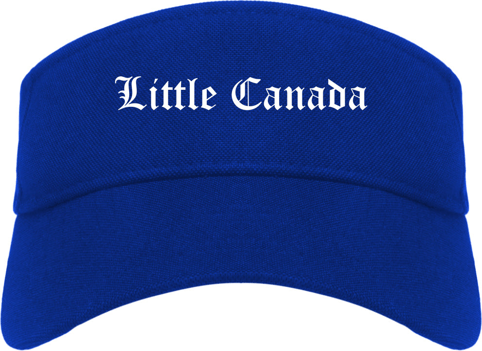 Little Canada Minnesota MN Old English Mens Visor Cap Hat Royal Blue