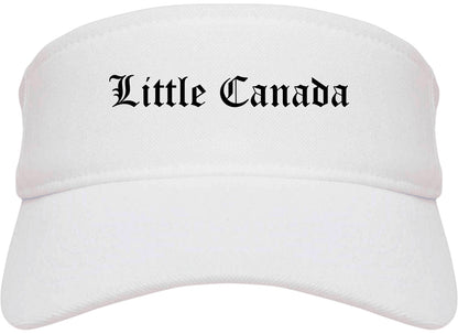 Little Canada Minnesota MN Old English Mens Visor Cap Hat White