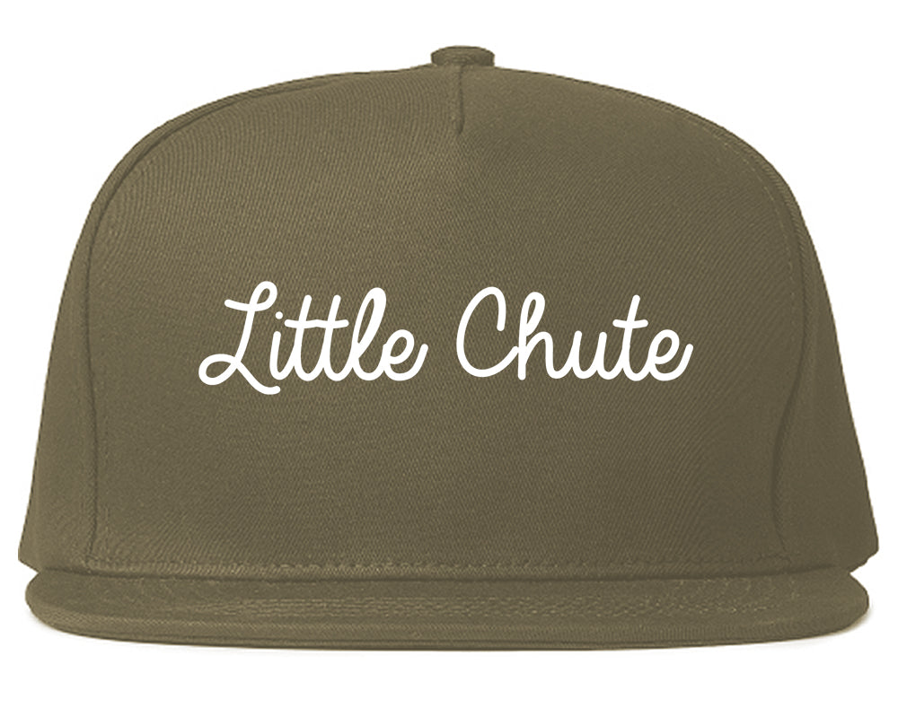 Little Chute Wisconsin WI Script Mens Snapback Hat Grey