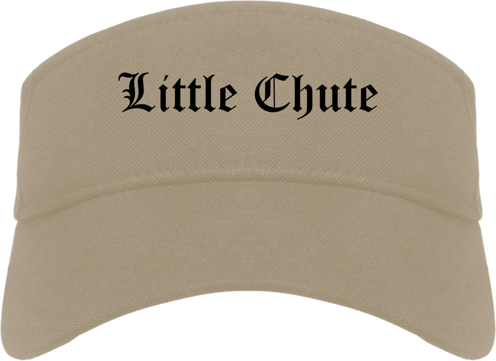 Little Chute Wisconsin WI Old English Mens Visor Cap Hat Khaki